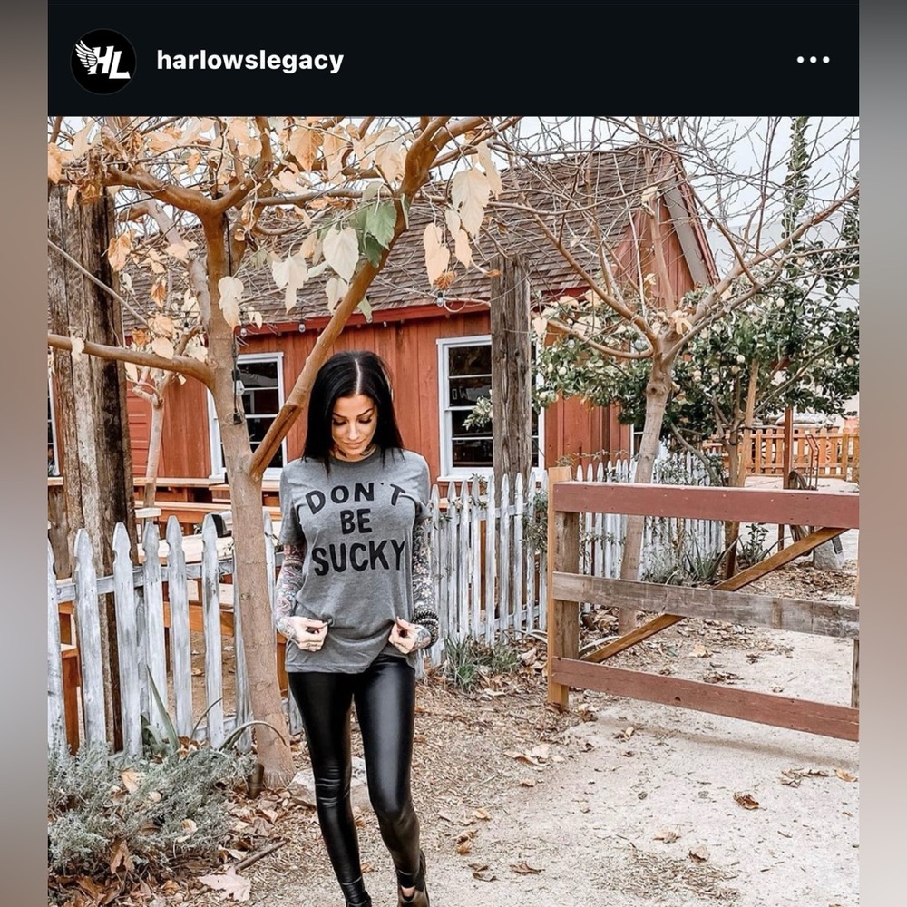 Harlow’s Legacy “Don’t Be Sucky” Gray Graphic Tee | Size Medium
